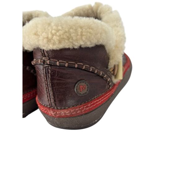 Merrel Tibet Shearling Leather Boots Size 8.5 Thinsulate Fleece - Picture 8 of 11
